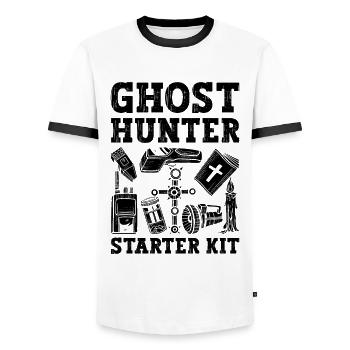 Geisterjäger Geisterjagd Paranormal Geschenkidee - Männer Kontrast-T-Shirt - Weiß/Schwarz - Vorne - AI Model Female 172 light (172cm) & AI Model Male 178 dark (178cm)