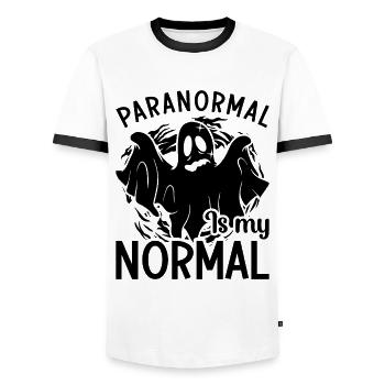 Geisterjäger Paranormal Geisterjagd Geschenkidee - Männer Kontrast-T-Shirt - Weiß/Schwarz - Vorne - AI Model Female 172 light (172cm) & AI Model Male 178 dark (178cm)