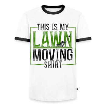 Lawn Mower Mowing Dad Father - Männer Kontrast-T-Shirt - Weiß/Schwarz - Vorne - AI Model Female 172 light (172cm) & AI Model Male 178 dark (178cm)