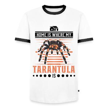 Tarantula Home Spider Tarantula - Men's Ringer Shirt - white/black - Front - AI Model Female 172 light (172cm) & AI Model Male 178 dark (178cm)