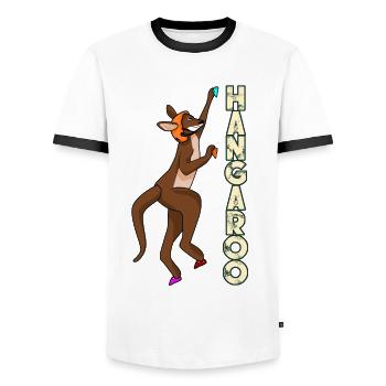 Kangourou Escalade Alpinisme Blouldern - T-shirt contrasté Homme - blanc/noir - Devant - AI Model Female 172 light (172cm) & AI Model Male 178 dark (178cm)
