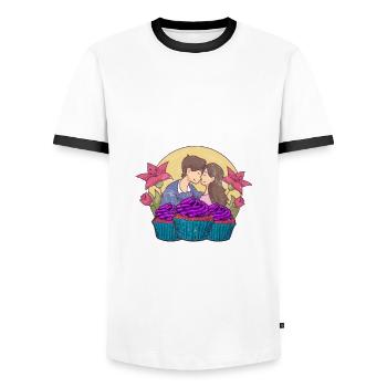 The Secret To A Happy Marriage - Männer Kontrast-T-Shirt - Weiß/Schwarz - Vorne - AI Model Female 172 light (172cm) & AI Model Male 178 dark (178cm)