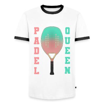 Padel Paddel Tennis Sport Königin Herz I Geschenk - Männer Kontrast-T-Shirt - Weiß/Schwarz - Vorne - AI Model Female 172 light (172cm) & AI Model Male 178 dark (178cm)