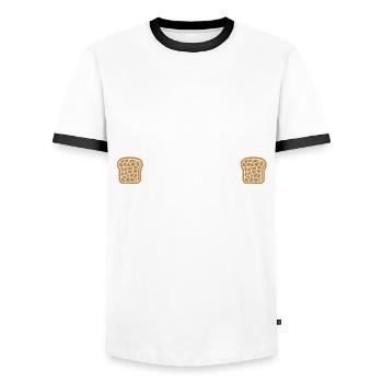 I Only Love Cinnamon Toast And My Momma - Men's Ringer Shirt - white/black - Front - AI Model Female 172 light (172cm) & AI Model Male 178 dark (178cm)