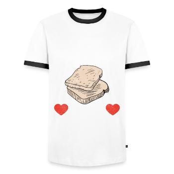 Cinnamon Toast Is My Valentine - Men's Ringer Shirt - white/black - Front - AI Model Female 172 light (172cm) & AI Model Male 178 dark (178cm)