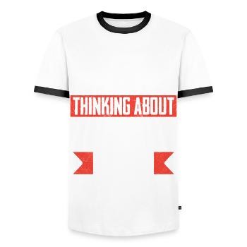 If You Catch Me Smiling I Am Probably - Männer Kontrast-T-Shirt - Weiß/Schwarz - Vorne - AI Model Female 172 light (172cm) & AI Model Male 178 dark (178cm)