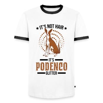It's not Hair It's Podenco Glitter - Männer Kontrast-T-Shirt - Weiß/Schwarz - Vorne - AI Model Female 172 light (172cm) & AI Model Male 178 dark (178cm)