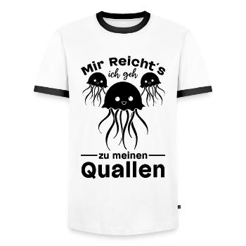 Mir Reicht's Ich Geh Zu Meinen Quallen - Männer Kontrast-T-Shirt - Weiß/Schwarz - Vorne - AI Model Female 172 light (172cm) & AI Model Male 178 dark (178cm)