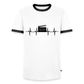 Filmen Regisseur Schauspieler Schauspielerin Film - Männer Kontrast-T-Shirt - Weiß/Schwarz - Vorne - AI Model Female 172 light (172cm) & AI Model Male 178 dark (178cm)