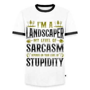 Landscaper Landscaping Landscape - Männer Kontrast-T-Shirt - Weiß/Schwarz - Vorne - AI Model Female 172 light (172cm) & AI Model Male 178 dark (178cm)