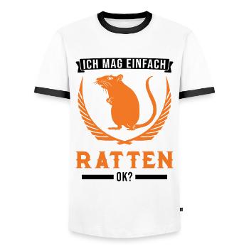 Ich mag einfach Ratten Geschenk - Männer Kontrast-T-Shirt - Weiß/Schwarz - Vorne - AI Model Female 172 light (172cm) & AI Model Male 178 dark (178cm)