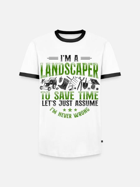 Landscaper Landscaping Landscape - Men's Ringer Shirt - white/black