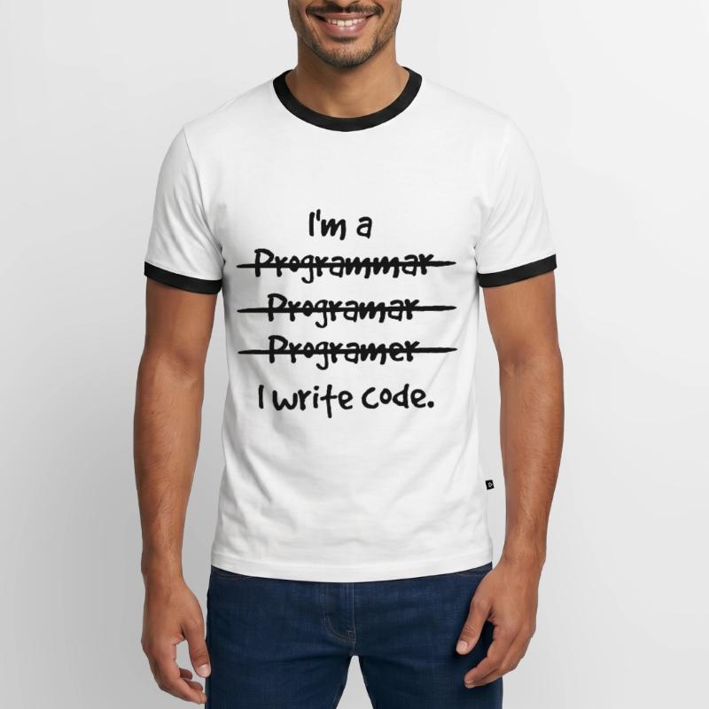 I'm A Programmer I Write Code Computer Scientist A Männer Kontrast-T-Shirt