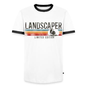Landscaper Landscaping Landscape - Men's Ringer Shirt - white/black - Front - AI Model Female 172 light (172cm) & AI Model Male 178 dark (178cm)