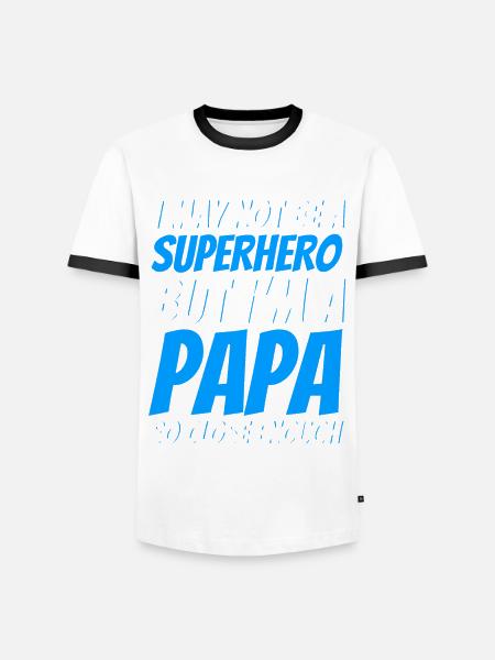 Superheld Vater Vati Papa - Männer Kontrast-T-Shirt - Weiß/Schwarz