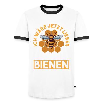 Imker Honig Bienen - Männer Kontrast-T-Shirt - Weiß/Schwarz - Vorne - AI Model Female 172 light (172cm) & AI Model Male 178 dark (178cm)