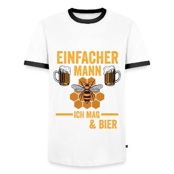 Bier Imker Biene Bienen - Männer Kontrast-T-Shirt - Weiß/Schwarz - Vorne - AI Model Female 172 light (172cm) & AI Model Male 178 dark (178cm)