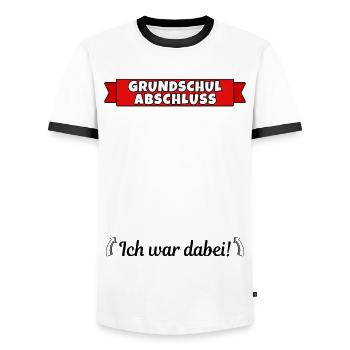 Grundschulabschluss Grundschule Abschluss Klasse - Männer Kontrast-T-Shirt - Weiß/Schwarz - Vorne - AI Model Female 172 light (172cm) & AI Model Male 178 dark (178cm)