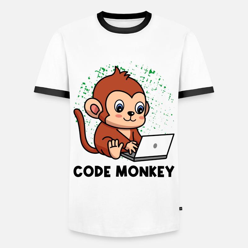 Code Monkey Programming Coder Computer Geek Develo - Männer Kontrast-T-Shirt - Weiß/Schwarz