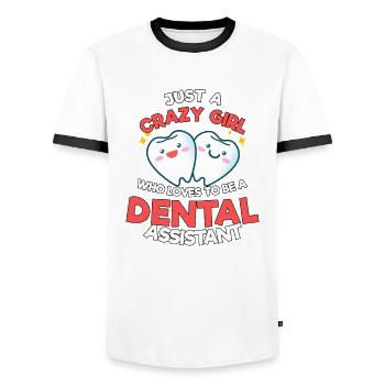 Dentist Dental Assistant Profession Practice I Gift - Men's Ringer Shirt - white/black - Front - AI Model Female 172 light (172cm) & AI Model Male 178 dark (178cm)