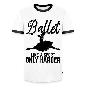 Le ballet comme un sport n’est que plus difficile - T-shirt contrasté Homme - blanc/noir - Devant - AI Model Female 172 light (172cm) & AI Model Male 178 dark (178cm)