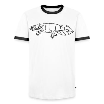 Quetzalcoatl Axolotl Aztecs Maya Ancient Inca Gesc - Men's Ringer Shirt - white/black - Front - AI Model Female 172 light (172cm) & AI Model Male 178 dark (178cm)