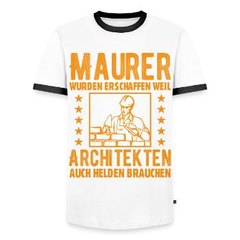 Maurer Lustige Sprüche - Männer Kontrast-T-Shirt - Weiß/Schwarz - Vorne - AI Model Female 172 light (172cm) & AI Model Male 178 dark (178cm)