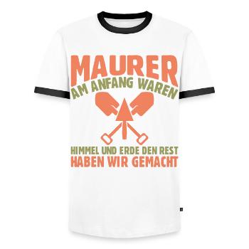 Maurer Lustige Sprüche - Männer Kontrast-T-Shirt - Weiß/Schwarz - Vorne - AI Model Female 172 light (172cm) & AI Model Male 178 dark (178cm)