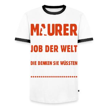 Maurer Lustige Sprüche - Männer Kontrast-T-Shirt - Weiß/Schwarz - Vorne - AI Model Female 172 light (172cm) & AI Model Male 178 dark (178cm)