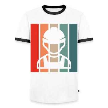 Bauarbeiter Retro - Männer Kontrast-T-Shirt - Weiß/Schwarz - Vorne - AI Model Female 172 light (172cm) & AI Model Male 178 dark (178cm)