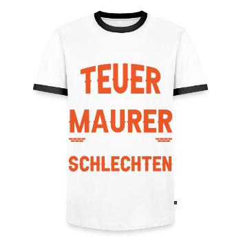 Maurer Lustiger Spruch - Männer Kontrast-T-Shirt - Weiß/Schwarz - Vorne - AI Model Female 172 light (172cm) & AI Model Male 178 dark (178cm)