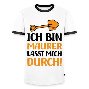 Ich bin Maurer lasst mich durch - Männer Kontrast-T-Shirt - Weiß/Schwarz - Vorne - AI Model Female 172 light (172cm) & AI Model Male 178 dark (178cm)