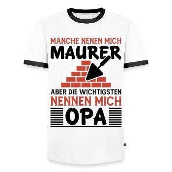 Maurer Lustige Sprüche - Männer Kontrast-T-Shirt - Weiß/Schwarz - Vorne - AI Model Female 172 light (172cm) & AI Model Male 178 dark (178cm)