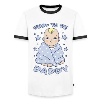 Baby Vater Schwangerschaft Spruch Papa Geschenk - Männer Kontrast-T-Shirt - Weiß/Schwarz - Vorne - AI Model Female 172 light (172cm) & AI Model Male 178 dark (178cm)