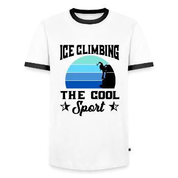 Eiskletterer Eisklettern Sportler Eis Klettern - Männer Kontrast-T-Shirt - Weiß/Schwarz - Vorne - AI Model Female 172 light (172cm) & AI Model Male 178 dark (178cm)
