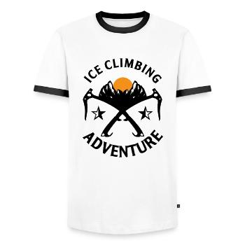 Eiskletterer Eisklettern Sportler Eis Klettern - Männer Kontrast-T-Shirt - Weiß/Schwarz - Vorne - AI Model Female 172 light (172cm) & AI Model Male 178 dark (178cm)
