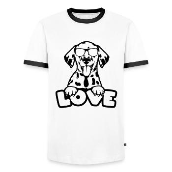 Dalmatian Dog GiftFor Dalmatian Owners - Men's Ringer Shirt - white/black - Front - AI Model Female 172 light (172cm) & AI Model Male 178 dark (178cm)