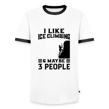 Eiskletterer Eisklettern Sportler Eis Klettern - Männer Kontrast-T-Shirt - Weiß/Schwarz - Vorne - AI Model Female 172 light (172cm) & AI Model Male 178 dark (178cm)