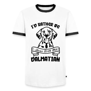 Dalmatian Dog GiftFor Dalmatian Owners - Men's Ringer Shirt - white/black - Front - AI Model Female 172 light (172cm) & AI Model Male 178 dark (178cm)