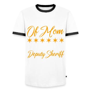 Maman Shérif Adjoint Maman Mère - T-shirt contrasté Homme - blanc/noir - Devant - AI Model Female 172 light (172cm) & AI Model Male 178 dark (178cm)