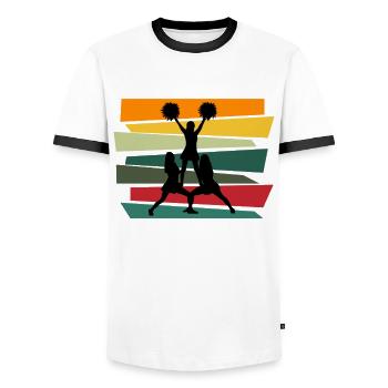 Cheerleading Cheerleader Gift - Men's Ringer Shirt - white/black - Front - AI Model Female 172 light (172cm) & AI Model Male 178 dark (178cm)