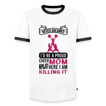 Cheerleading Cheerleader Gift - Men's Ringer Shirt - white/black - Front - AI Model Female 172 light (172cm) & AI Model Male 178 dark (178cm)