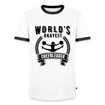 Cheerleading Cheerleader Gift - Men's Ringer Shirt - white/black - Front - AI Model Female 172 light (172cm) & AI Model Male 178 dark (178cm)