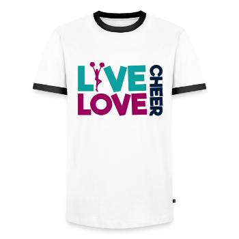 Cheerleading Cheerleader Gift - Men's Ringer Shirt - white/black - Front - AI Model Female 172 light (172cm) & AI Model Male 178 dark (178cm)