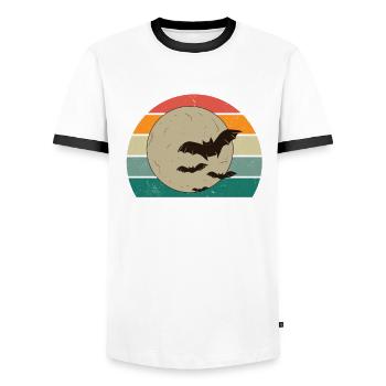 Bats Bat Bat Protection Cave - Men's Ringer Shirt - white/black - Front - AI Model Female 172 light (172cm) & AI Model Male 178 dark (178cm)