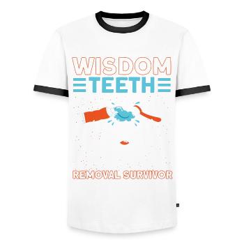 Wisdom Teeth Wisdom Tooth Patient Dentist - Men's Ringer Shirt - white/black - Front - AI Model Female 172 light (172cm) & AI Model Male 178 dark (178cm)