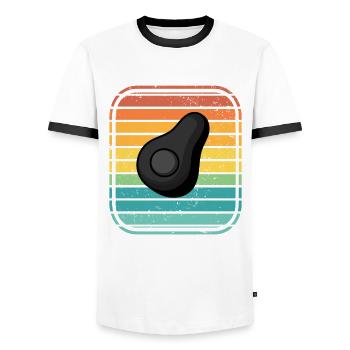 Avocado Vegan Lover Retro Veggie Diet Gift idea - Männer Kontrast-T-Shirt - Weiß/Schwarz - Vorne - AI Model Female 172 light (172cm) & AI Model Male 178 dark (178cm)