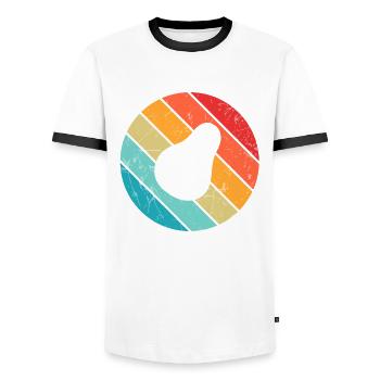Avocado Vegan Lover Retro Veggie Diet Gift idea - Men's Ringer Shirt - white/black - Front - AI Model Female 172 light (172cm) & AI Model Male 178 dark (178cm)