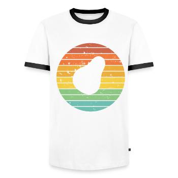 Avocado Vegan Lover Retro Veggie Diet Gift idea - Men's Ringer Shirt - white/black - Front - AI Model Female 172 light (172cm) & AI Model Male 178 dark (178cm)