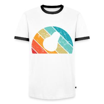 Avocado Vegan Lover Retro Veggie Diet Gift idea - Männer Kontrast-T-Shirt - Weiß/Schwarz - Vorne - AI Model Female 172 light (172cm) & AI Model Male 178 dark (178cm)
